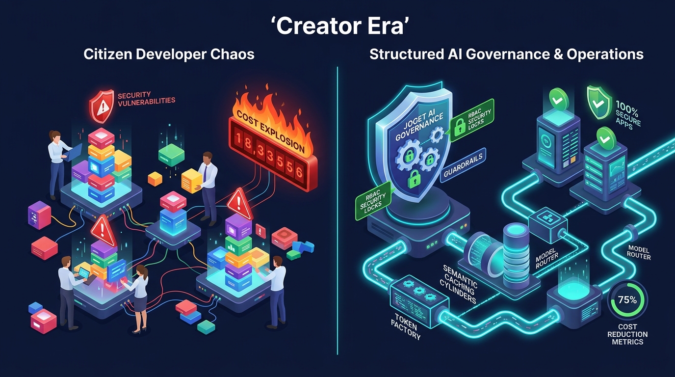 The Enterprise Creator Era: 2 Deadly Traps (Failed Security Tests & Token Bleed) and How Joget + Token Factory Solve Them Banner Image